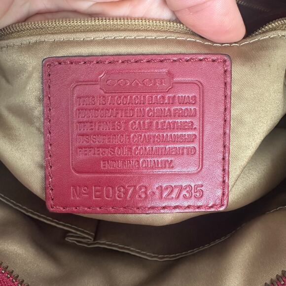 Y2K Coach Shoulder Handbag Zoe Red Patent Leather Authentic E0873-12735 - Picture 2 of 14